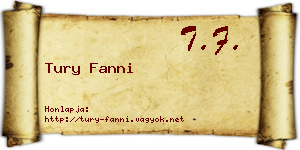 Tury Fanni névjegykártya